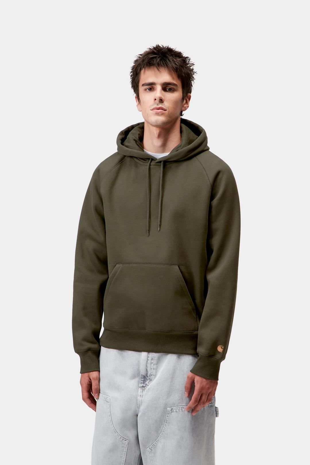 Carhartt WIP Hooded Chase Sweatshirt Olive / Gold