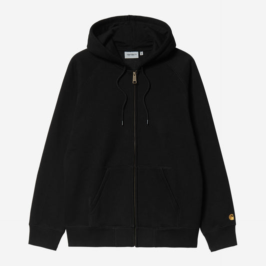 Carhartt WIP Hooded Chase Jacket Dark Black / Gold