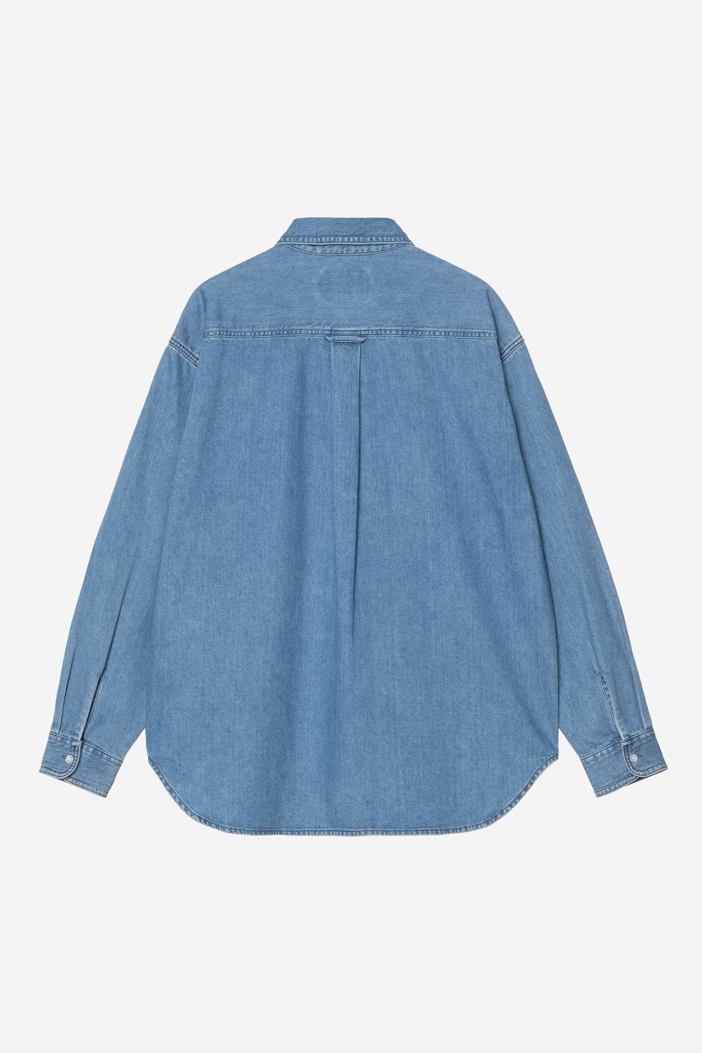Carhartt WIP L/S Lucas Shirt Blue, Stone washed