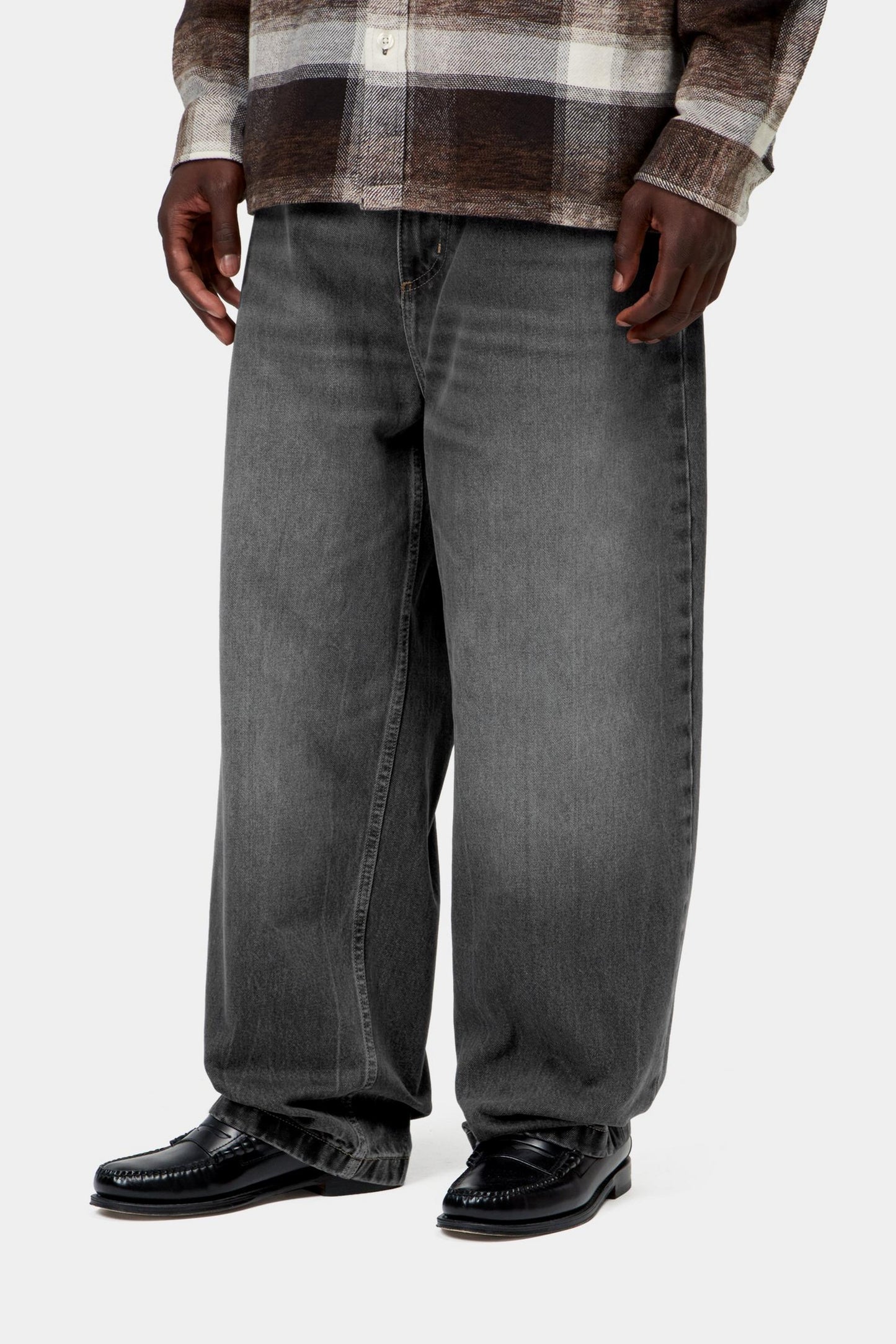 Carhartt WIP Landon Pant Black, Marble used wash