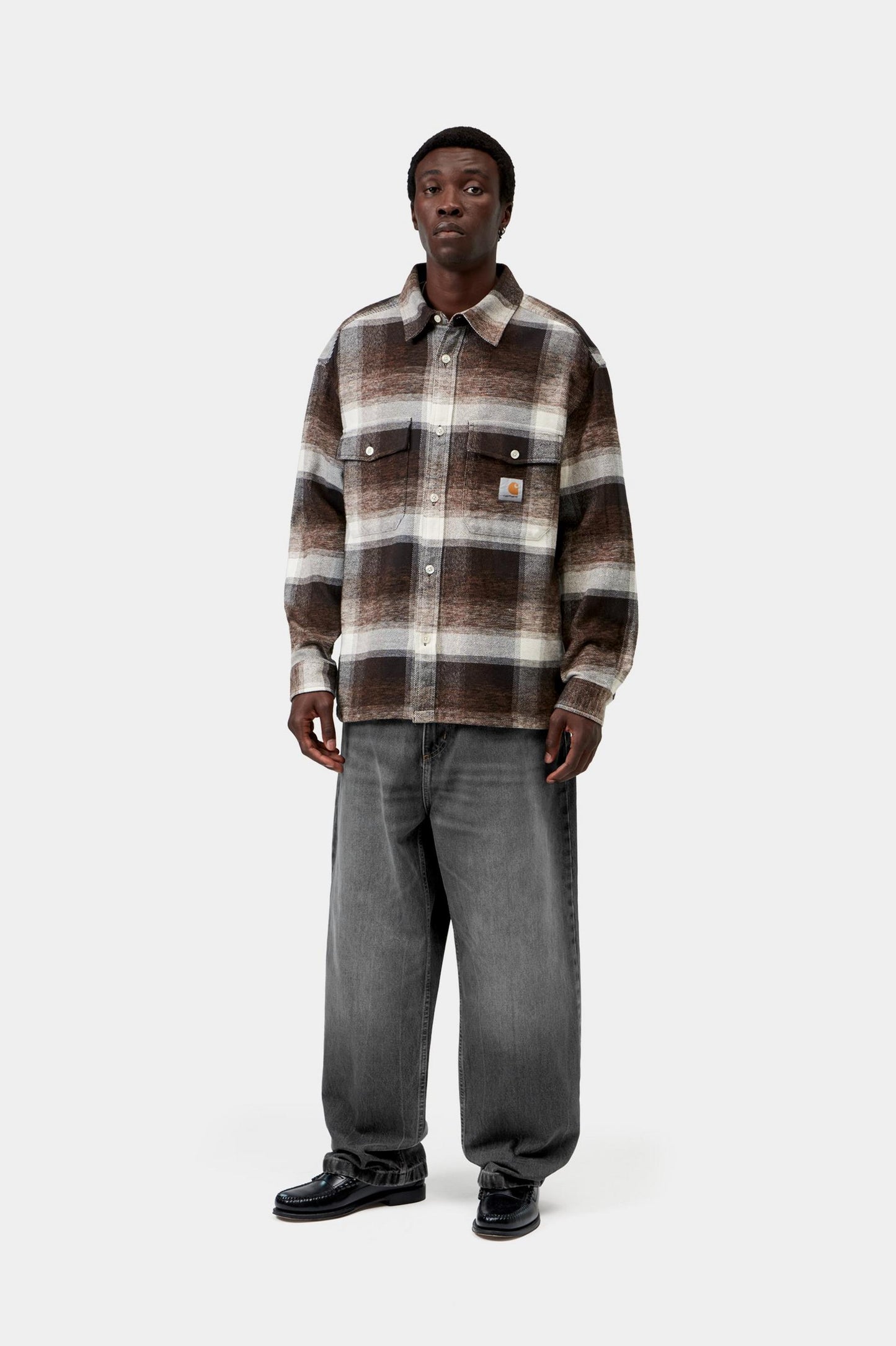 Carhartt WIP Landon Pant Black, Marble used wash