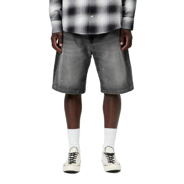 Carhartt WIP Landon Short Black, Destroy wash, splatter