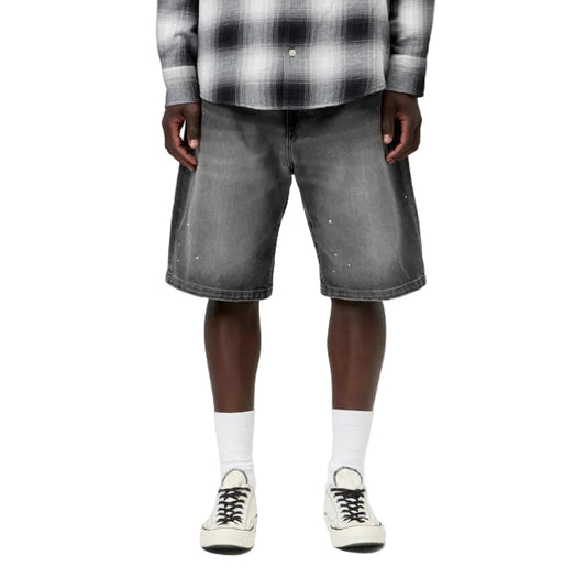 Carhartt WIP Landon Short Black, Destroy wash, splatter