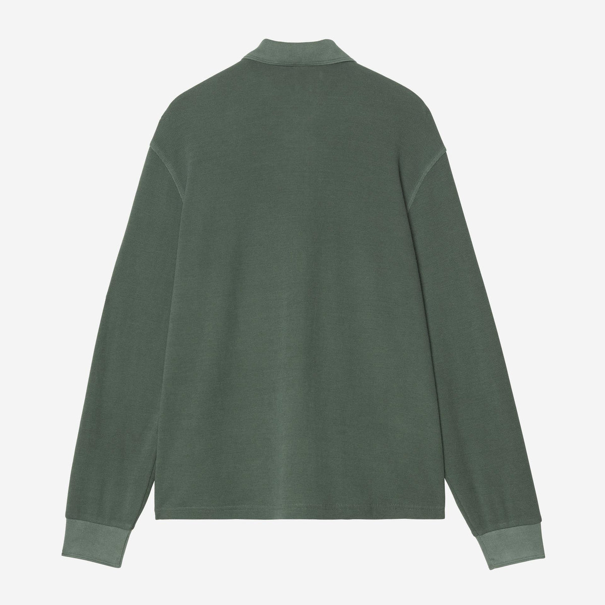 Carhartt WIP L/S Waffle Rugby Shirt Dark Scarab, Garment dyed