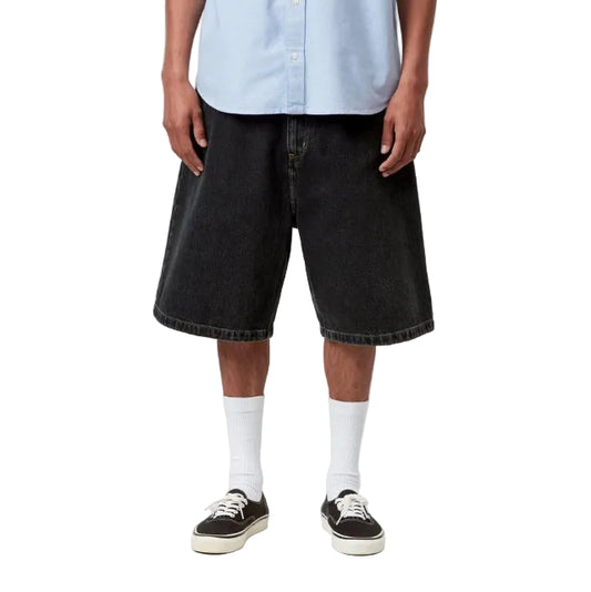Carhartt WIP Brandon Short Black, Stone washed
