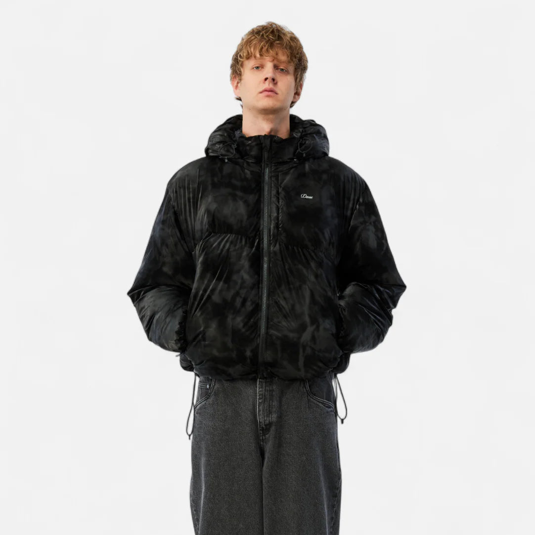 Dime Wavy Puffer Jacket Smoke Black
