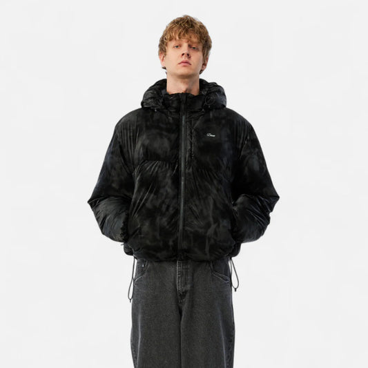 Dime Wavy Puffer Jacket Smoke Black