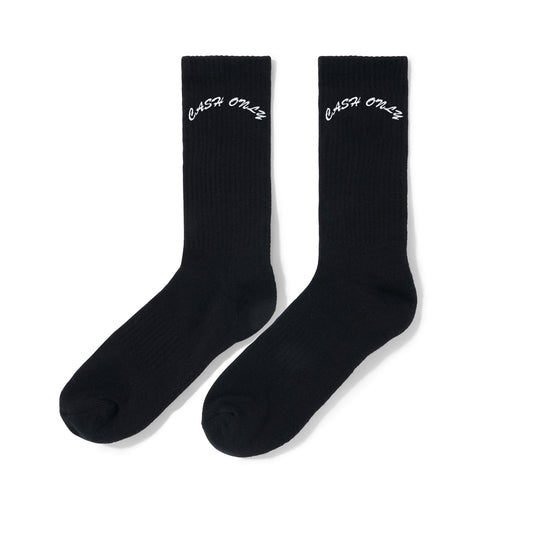 Cash Only Logo Crew Socks Black