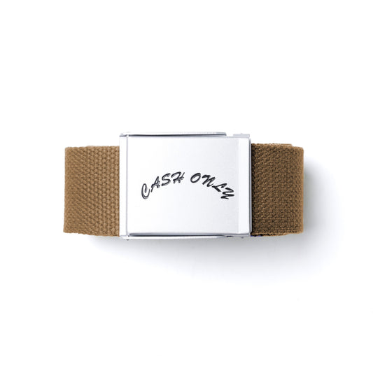 Cash Only Logo Web Belt Brown