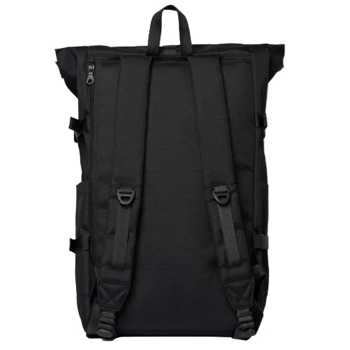 Sandqvist Icon Rolltop Backpack 16" Black With Black Leather
