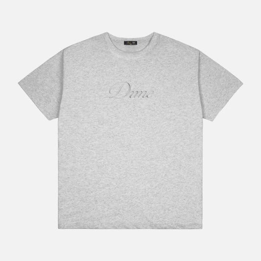 Dime Cursive T-Shirt Heather Grey