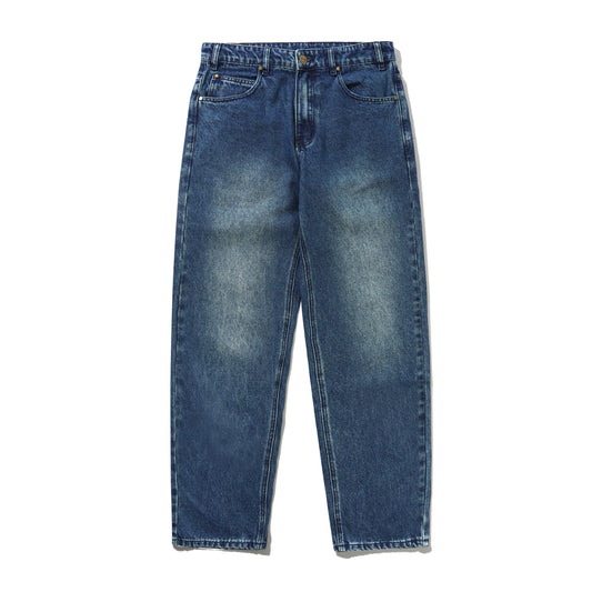 Butter Straight Leg Denim Jeans, Distressed Indigo