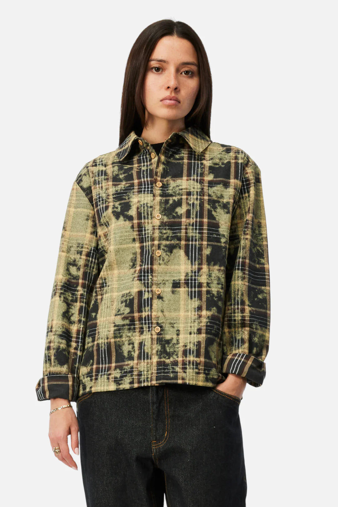 Dime Flannel Shirt Bleached Beige