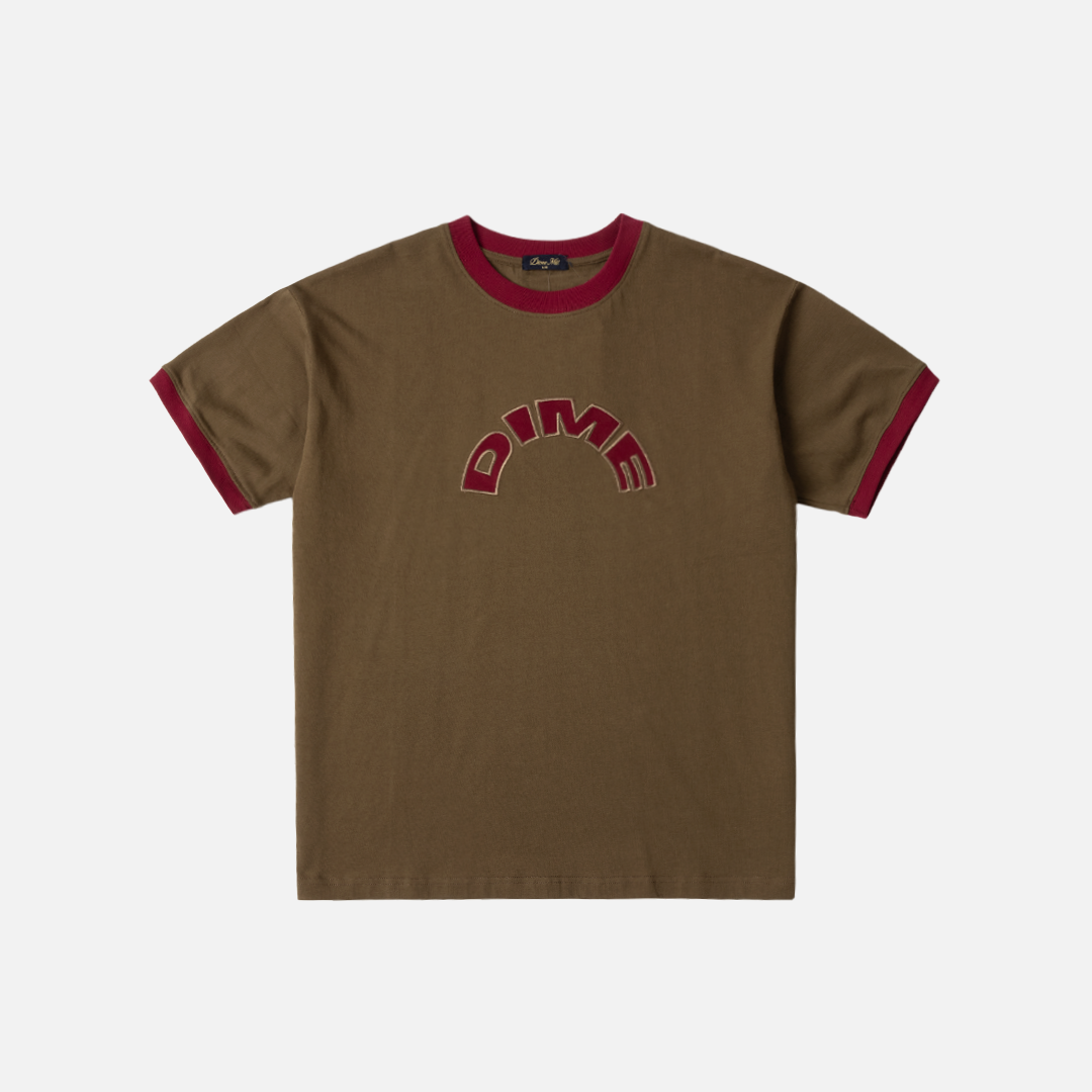 Dime Arch Ringer T-Shirt Brown