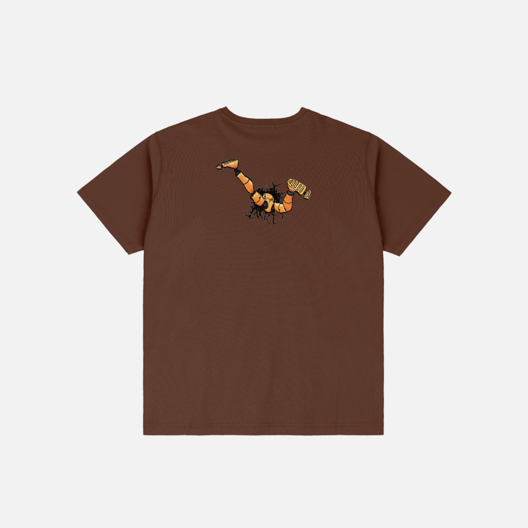 Dime Crashed T-Shirt Dark Brown