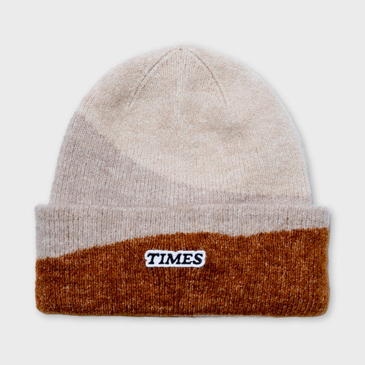 Times Contrast Patch Beanie Brown/Natural
