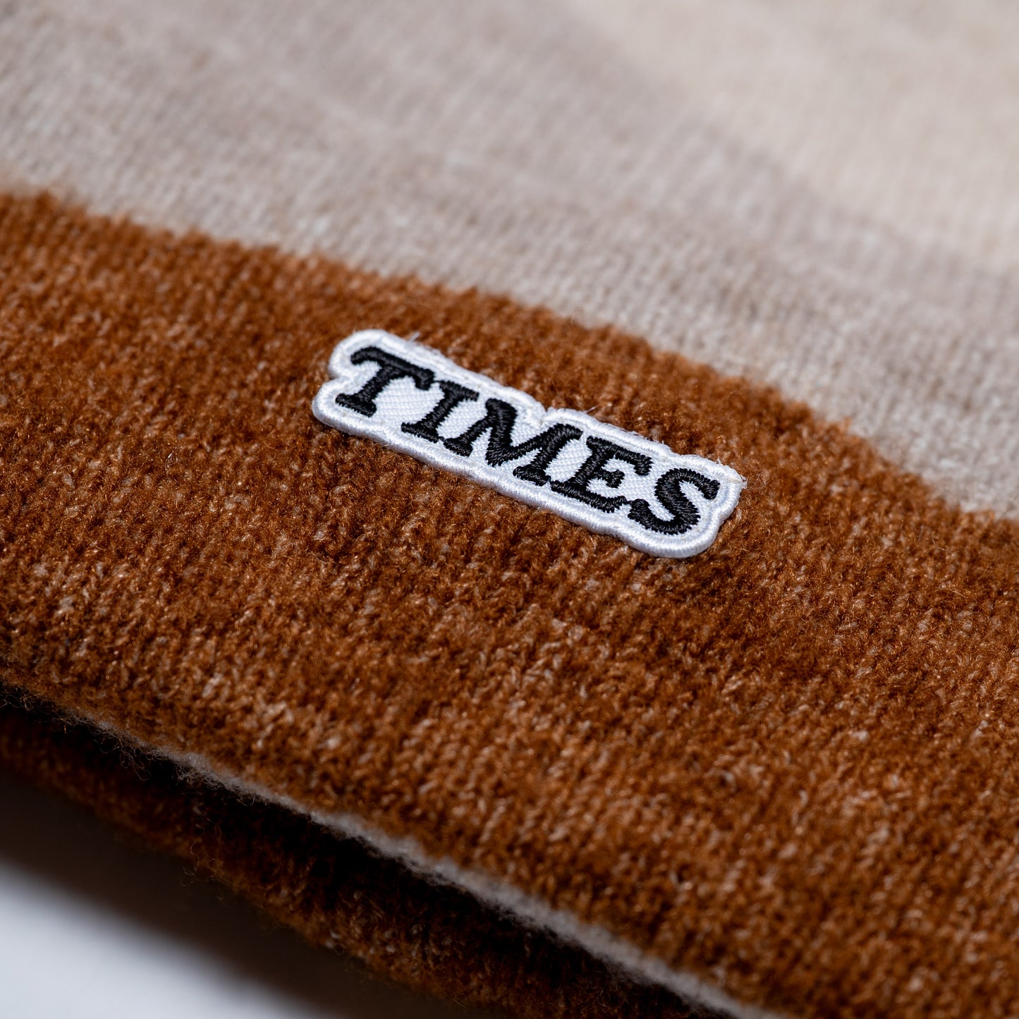 Times Contrast Patch Beanie Brown/Natural