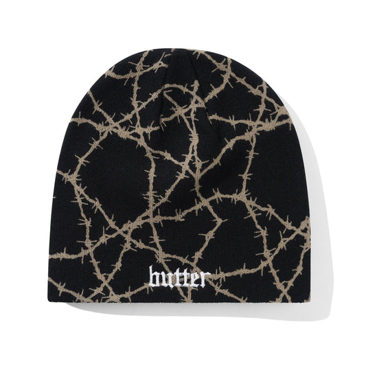 Butter Wired Skully Beanie, Black