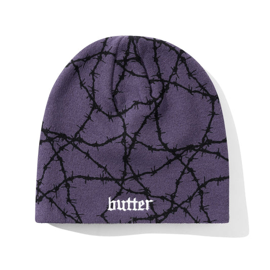Butter Wired Skully Beanie, Purple