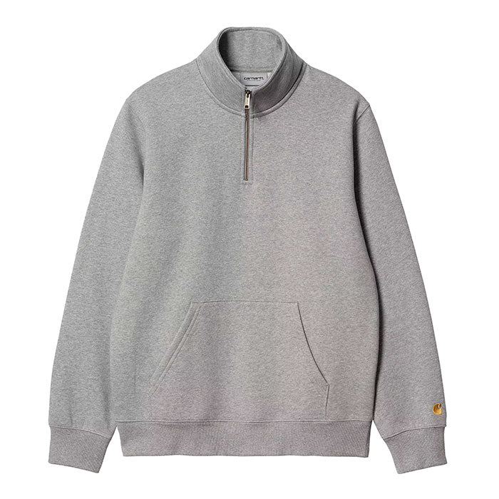 Carhartt WIP Chase Neck Zip Sweatshirt Grey Heather / Gold