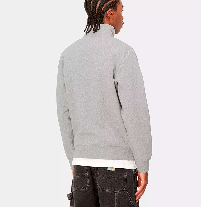 Carhartt WIP Chase Neck Zip Sweatshirt Grey Heather / Gold