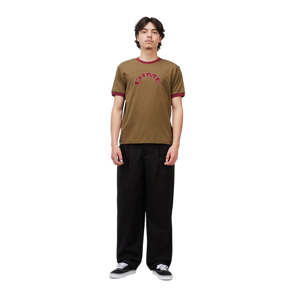 Dime Arch Ringer T-Shirt Brown