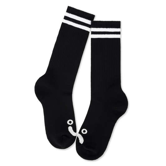 Polar Rib Happy Sad Socks Long Black