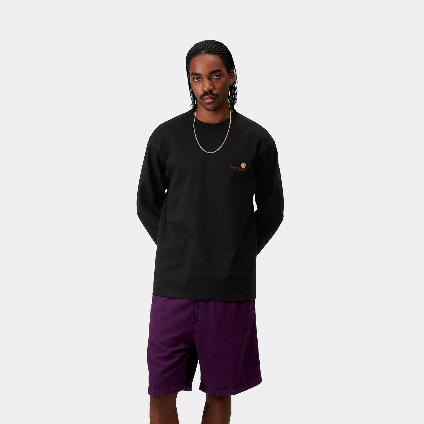 Carhartt WIP L/S American Script T-Shirt Black