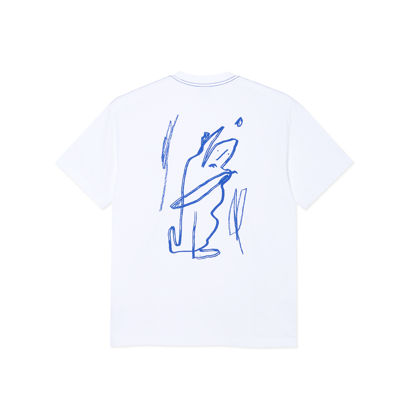 Polar Doodle Contrast Tee White / Ultramarine
