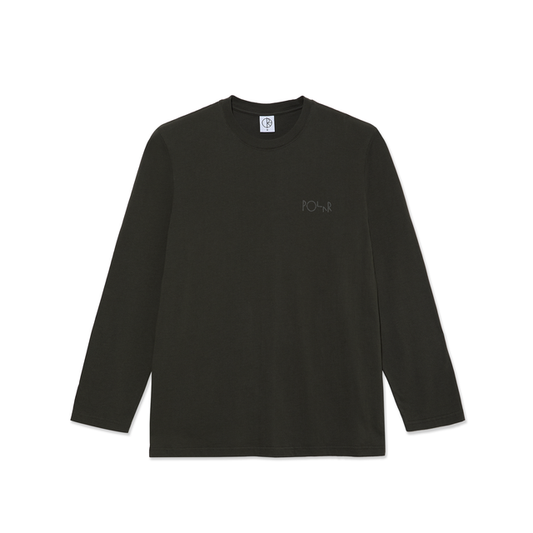 Polar Steve Ls Tee Stroke Logo Dirty Black