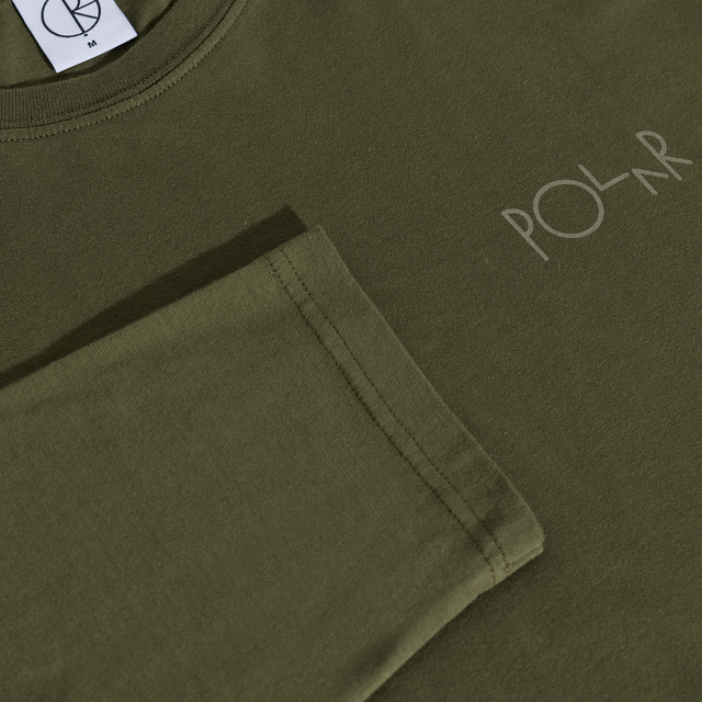 Polar Steve LS Tee Stroke Logo Army Green