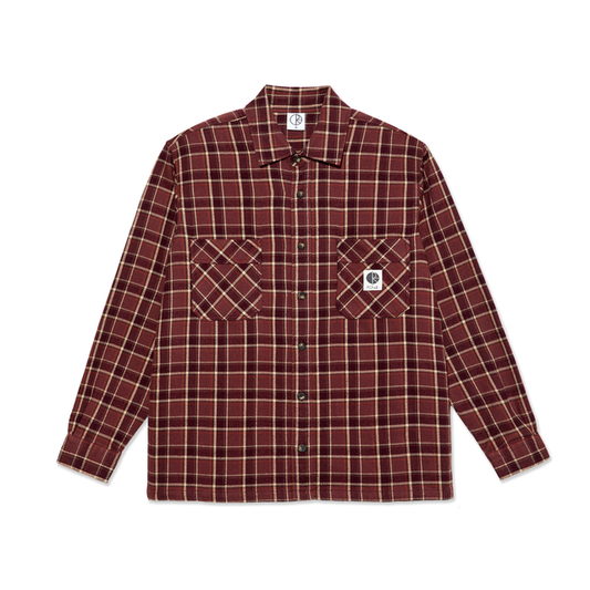 Polar Mike Ls Shirt Flannel Oxblood Check