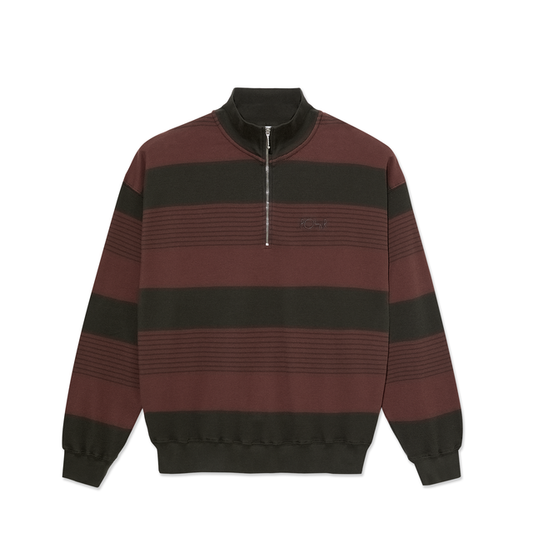 Polar Surf Half Zip Ls Shirt Pique Dirty Black Brownstone