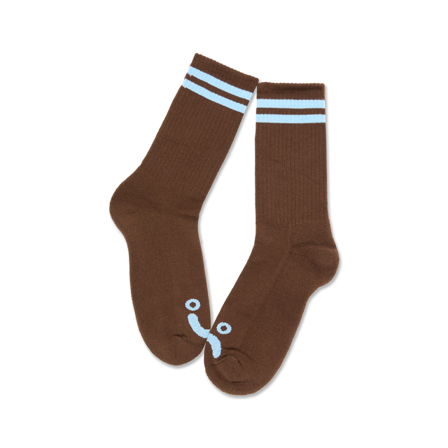 Polar Rib Socks Happy Sad Brown / Blue