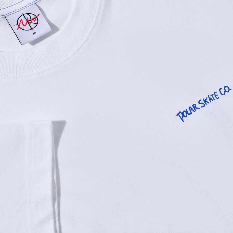 Polar Doodle Contrast Tee White / Ultramarine