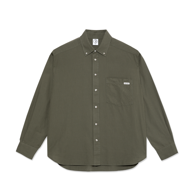 Polar Ben Ls Shirt Army Green Check