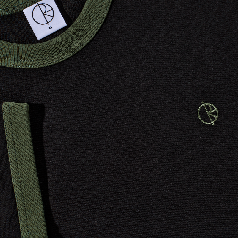 Polar Ringer Tee Black / Uniform Green