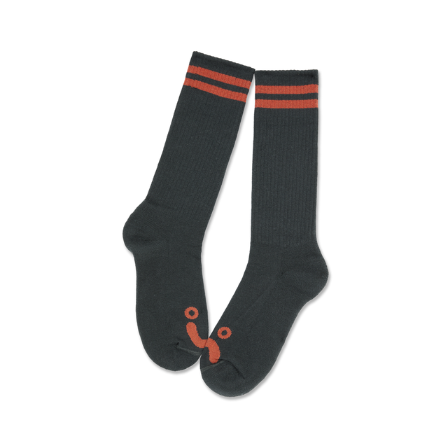 Polar Long Rib Socks Happy Sad Graphite / Orange