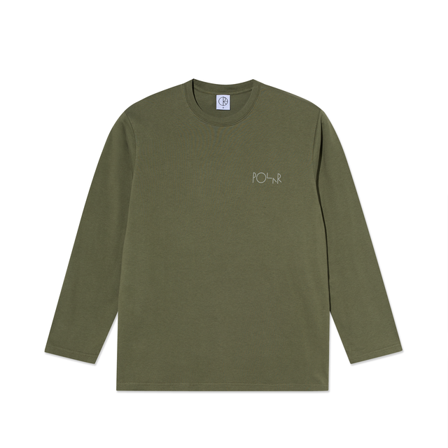 Polar Steve LS Tee Stroke Logo Army Green
