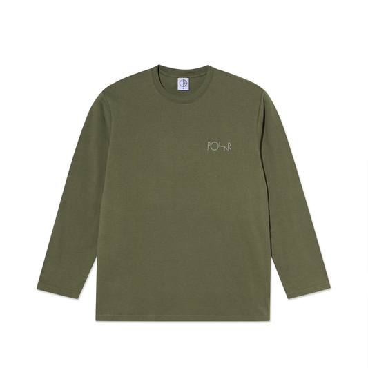 Polar Steve LS Tee Stroke Logo Army Green