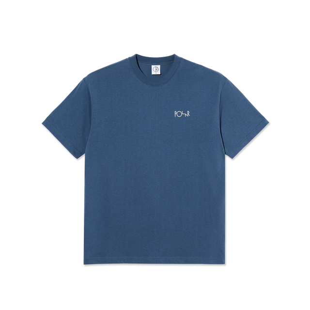 Polar Contrast Stroke Logo T-Shirt Grey Blue