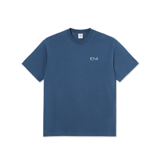 Polar Contrast Stroke Logo T-Shirt Grey Blue