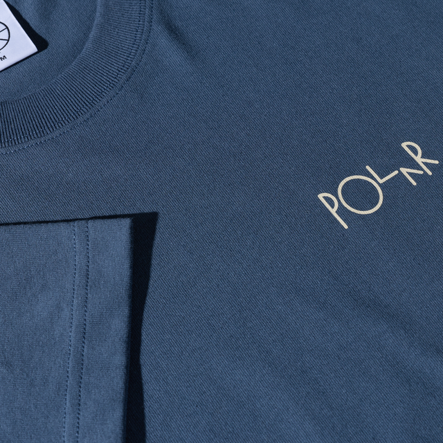 Polar Contrast Stroke Logo T-Shirt Grey Blue
