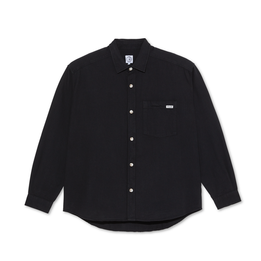 Polar Mitchell Herringbone LS Shirt Black