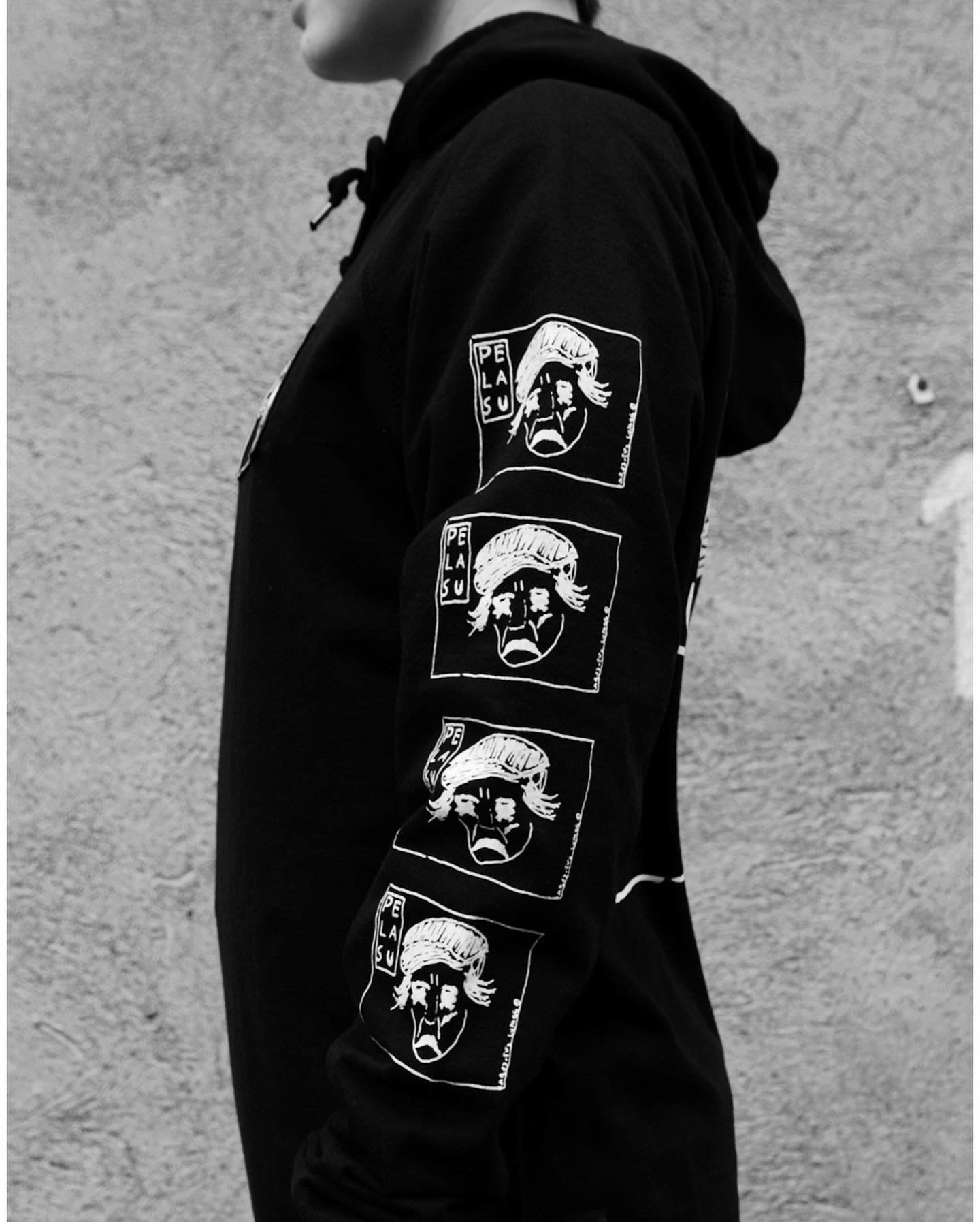 PE LA SU Hc Hoodie (Pure waste) (Black)